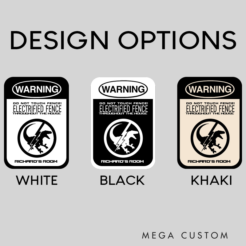 Personalized Electrified Fence 3D Printed Room Sign Funny Geek Room Sign for Movie Lovers