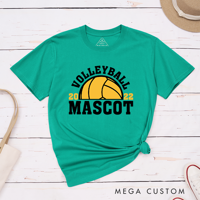 Personalized Volleyball T-Shirts Featuring Mascot Name and Years - Custom Team Spirit Tee