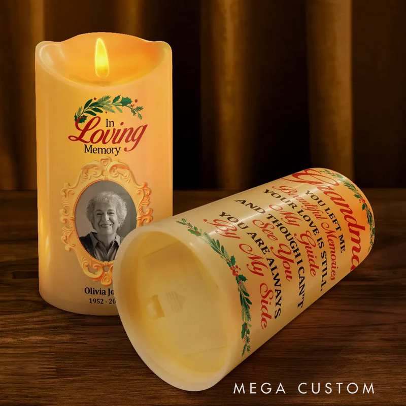 Personalized Flameless LED Candle You Are Always By My Side Custom Photo LED Candle Sympathy Gift