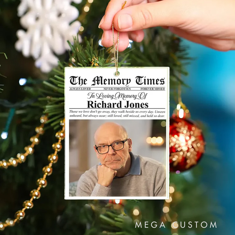 Personalized Memorial Photo Ornament Custom The Memory Times Christmas Ornament Sympathy Gifts 