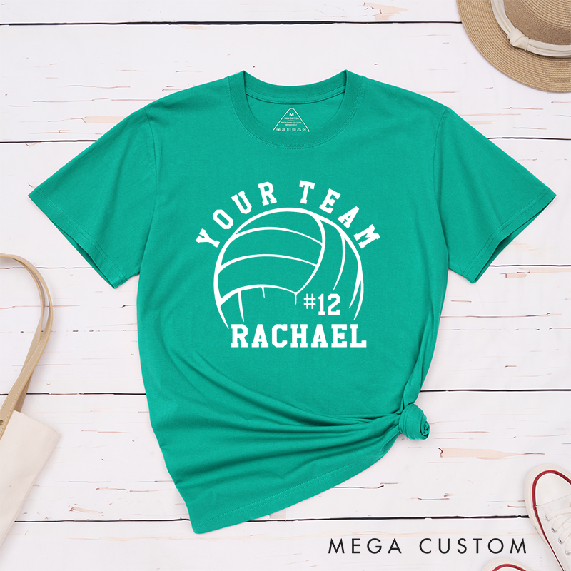 Personalized Volleyball T-Shirts Featuring Team Name and Your Number - Custom Volleyball Tee