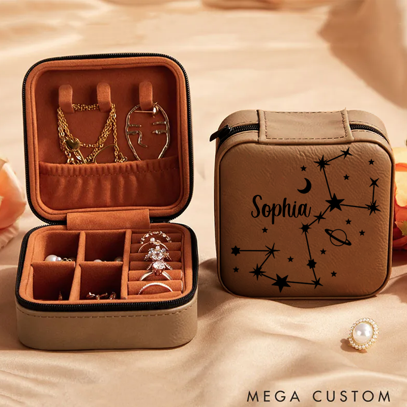 Personalized Constellation Gift Zodiac Sign Jewellery Box With Name & Zodiac Signs Star Sign Jewellery Box Star Sign