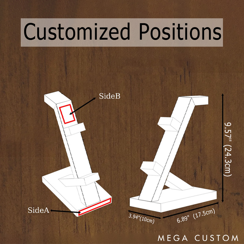 Personalized Wooden Headphones Holder and Controller Stand Engraved Gaming Controller Holder Custom Name Gift for Geek Gamers Lover