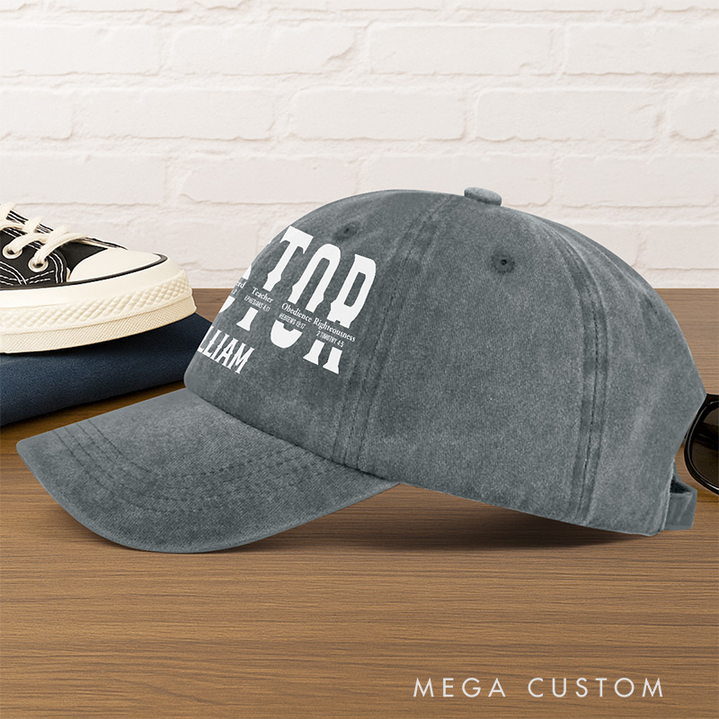 Personalized Pastor's Calling Vintage Washed Cap with Name Cotton Baseball Cap Rrligious Gift for Pastor
