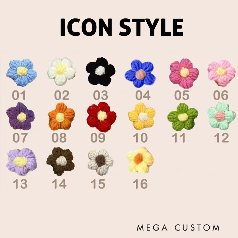 Personalized Yarn Name Pencil Case Crochet Flower Detail Back to School Gift