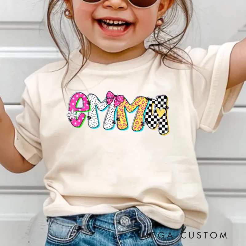 Personalized Birthday Shirt Girl Kids T-Shirt with Name for a Groovy Celebration