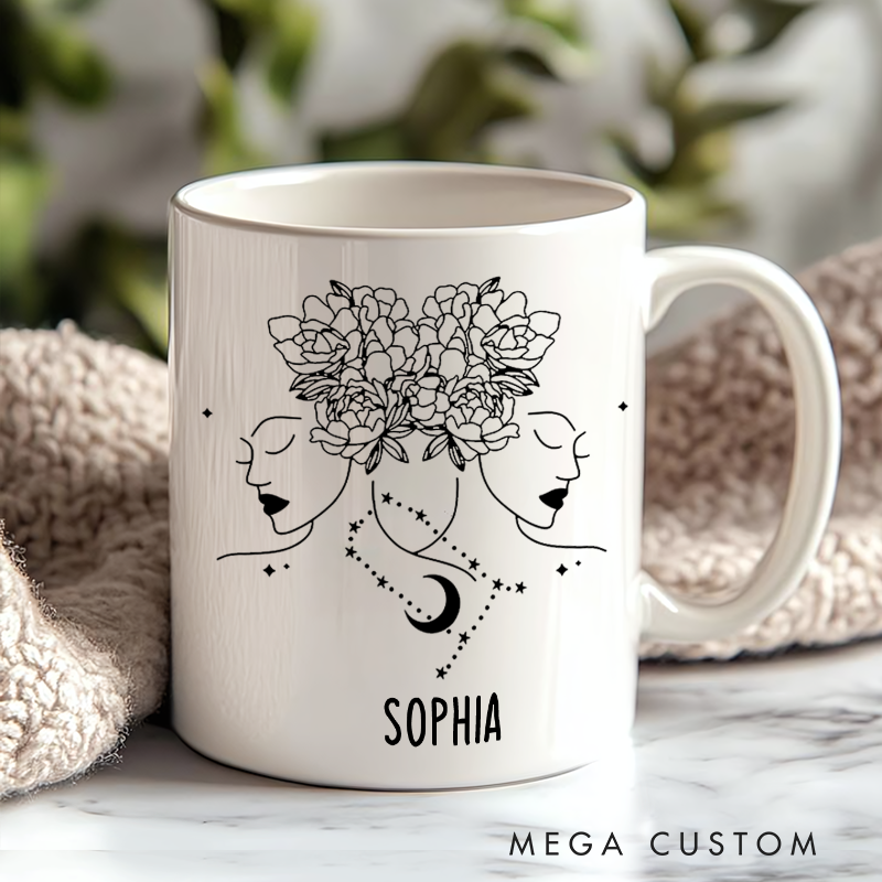 Personalized Mugs With Zodiac Signs Custom Coffee Cup Custom Mug With Name Birthday Gift