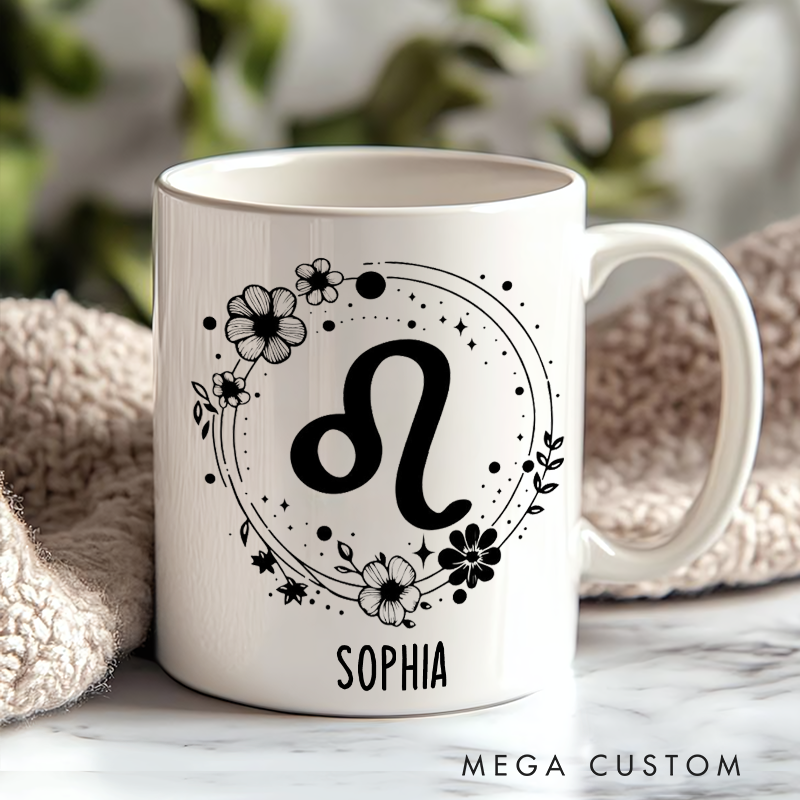 Personalized Mugs With Zodiac Signs Custom Coffee Cup Custom Mug With Name Birthday Gift