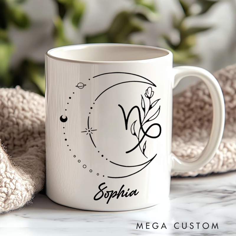 Personalized Mugs With Zodiac Signs Custom Coffee Cup Custom Mug With Name Birthday Gift