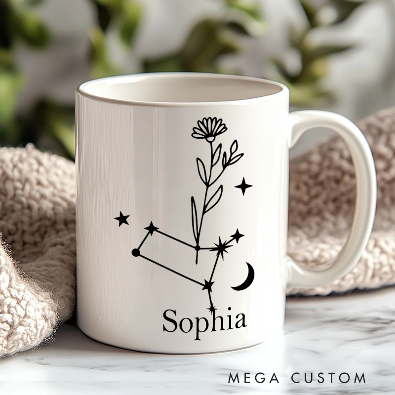 Personalized Mugs With Zodiac Signs Custom Coffee Cup Custom Mug With Name Birthday Gift