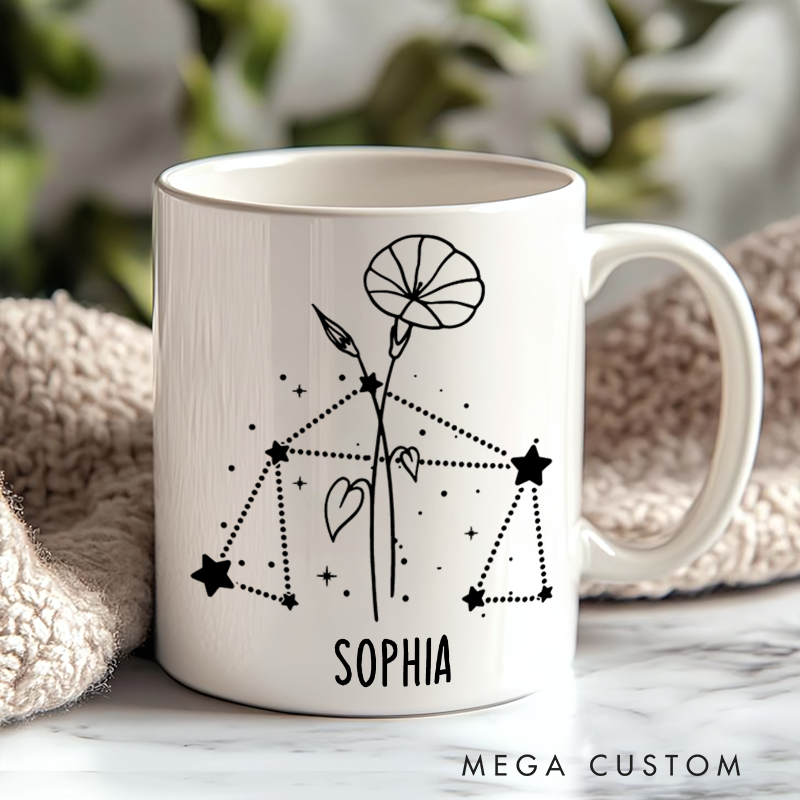 Personalized Mugs With Zodiac Signs Custom Coffee Cup Custom Mug With Name Birthday Gift
