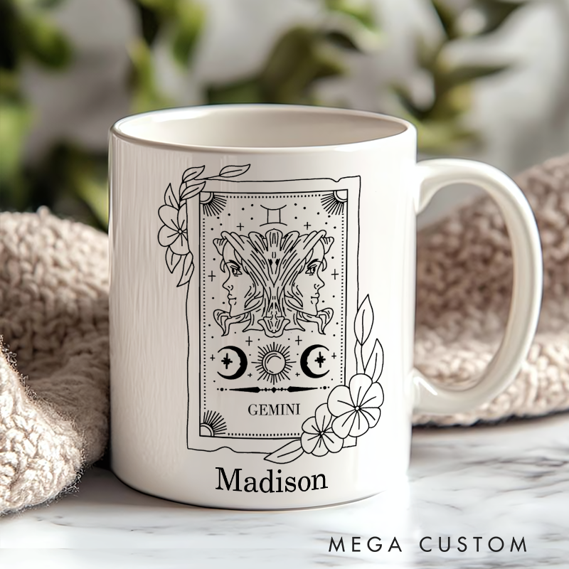 Personalized Zodiac Sign Mug Coffee Tumbler Zodiac Personalized Birthday Gift for Best Friend Astrology Gift Celestial Moon Gifts Christmas Zodiac Gift