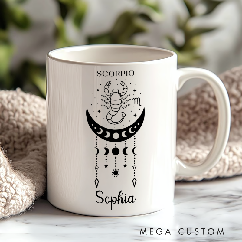 Personalized Zodiac Mug Custom Astrology Birthday Gift Horoscope Iced Coffee Cup