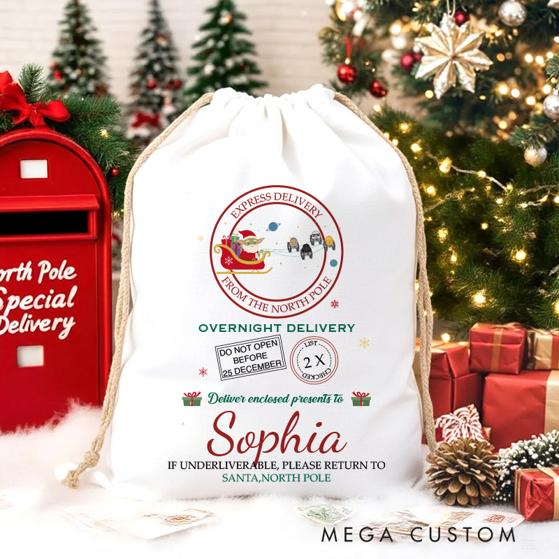 Personalized Galaxy Travel Movie Christmas Sack for Movie Lovers Santa Sack Christmas Gift Bag for Kids