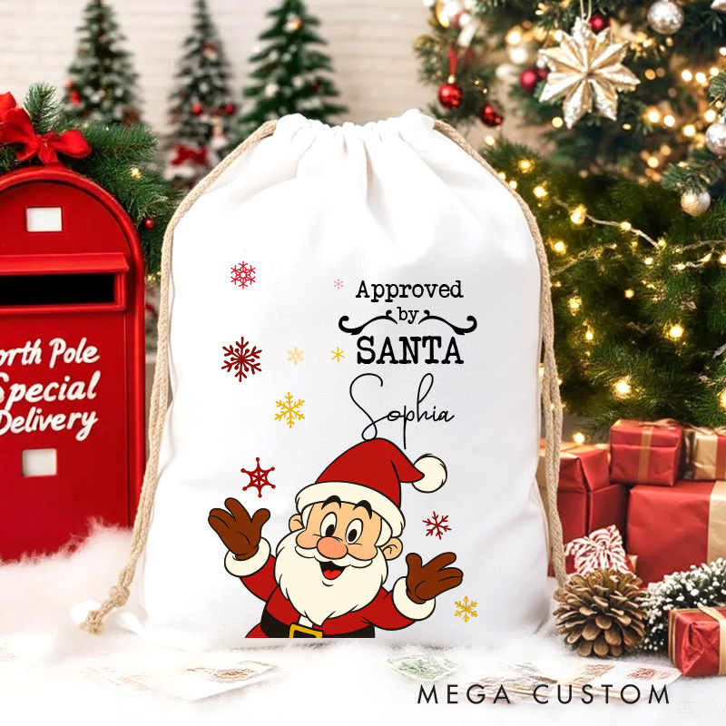 Personalized Vintage Cartoon Anime Style Family Christmas Sack for Anime Lovers Santa Sack Christmas Gift Bag for Kids