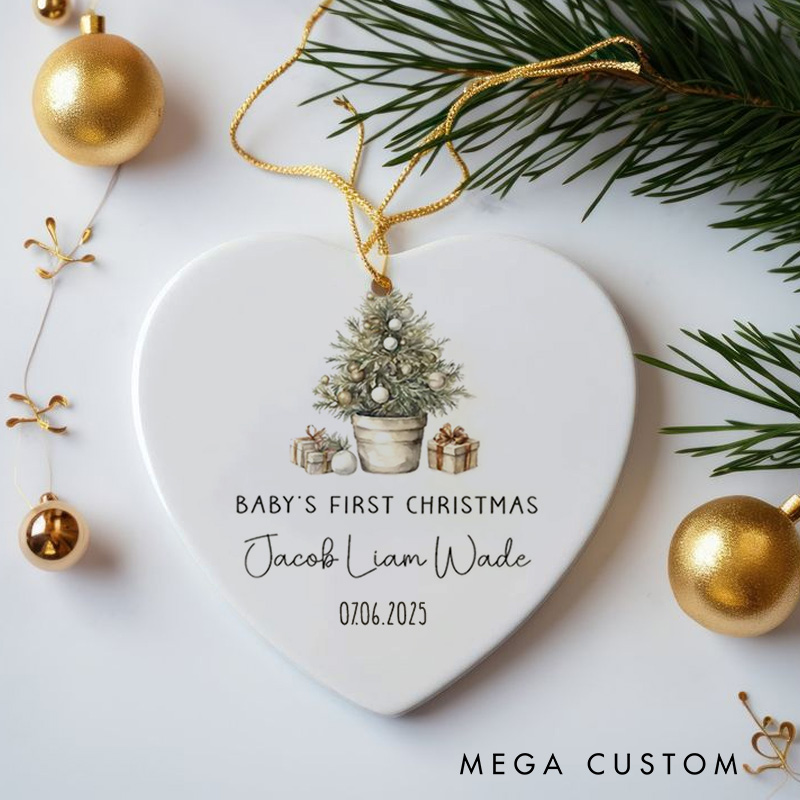 Personalized Heartfelt Memorial Christmas Ornament with Elegant Design for a Special Remembrance