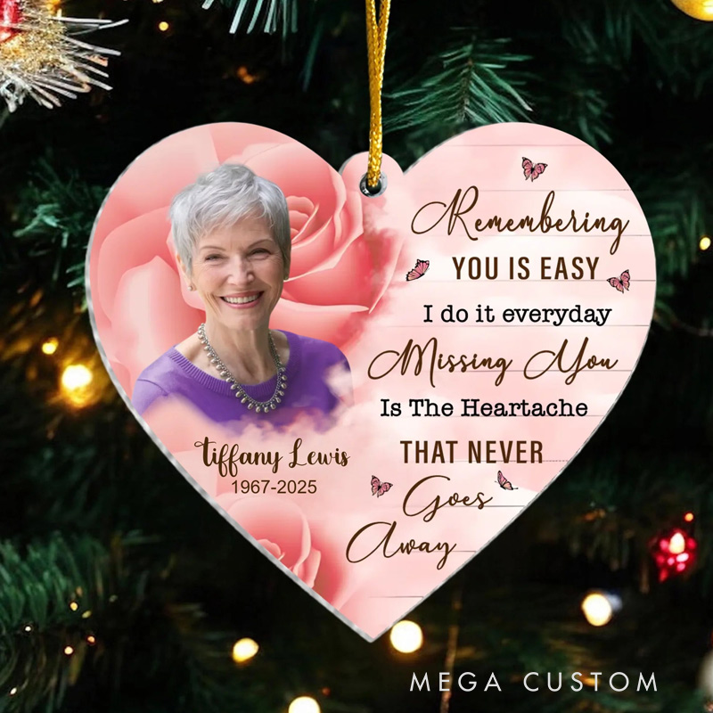 Personalized Memorial Photo Ornament Guardian Of My Heart Custom Acrylic Ornament Sympathy Gifts for Loss of Loved One 