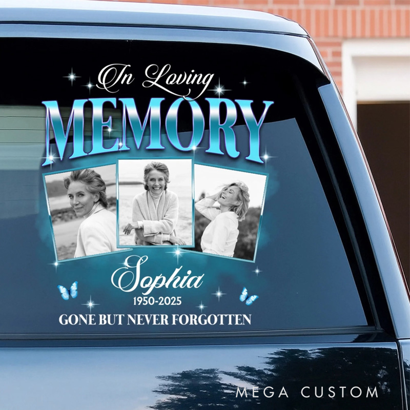 Personalized Memorial Decal Sticker for Car Window Gone But Never Forgotten Memorial Gift for Loss of Loved One Sympathy Gift