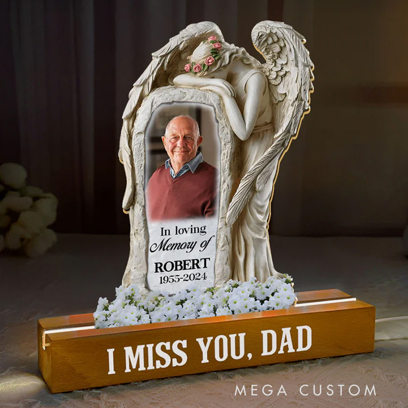 Personalized Acrylic Plaque Night Light Missed And Loved Forever Memorial Gift for Loss of Loved One