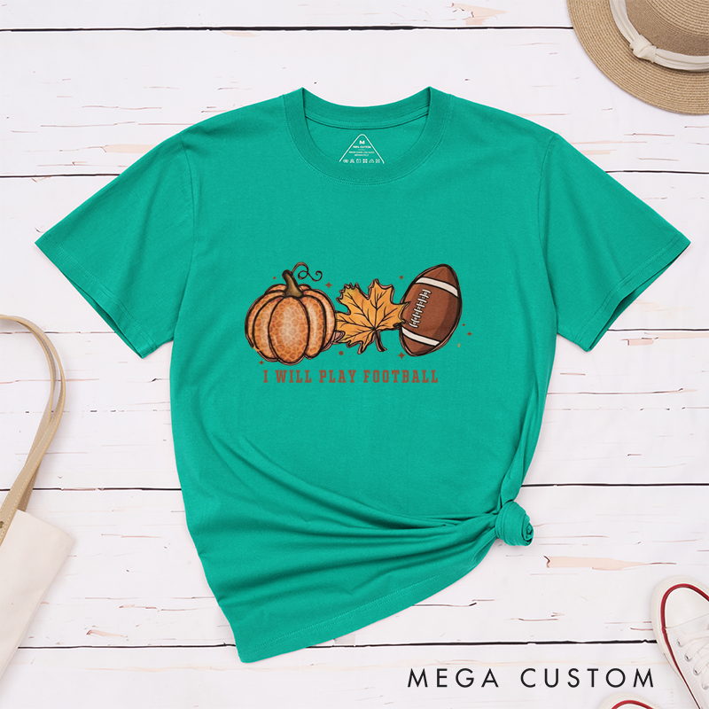 Personalized American Football and Rugby Autumn Game Day T-Shirts with Featuring Custom Number-Fall, Football, and Fun