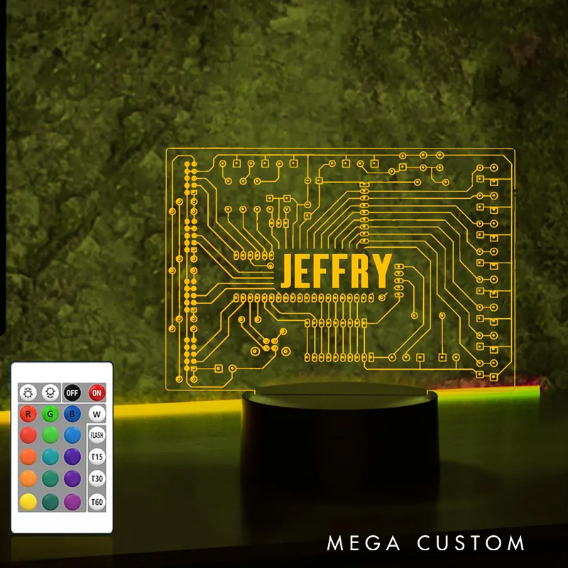 Personalized Computer Geekery Night Light It Tech Support Nerds Geek Lovers Acrylic LED Lamp Geeky Gift