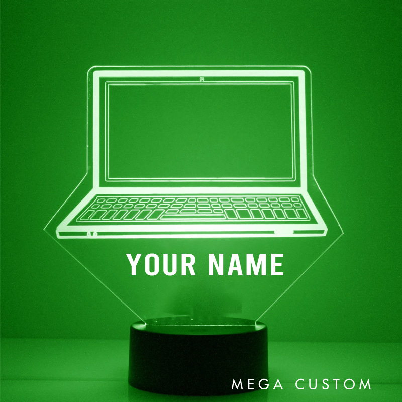 Personalized Laptop Light up Sign Best Tech Gift for Programmer Computer Technology  IT Geek Lover