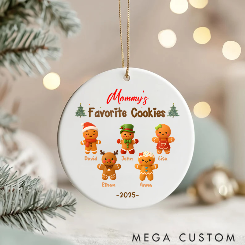 Personalized Family Christmas Ornament Favorite Cookie Gingerbread Man Design