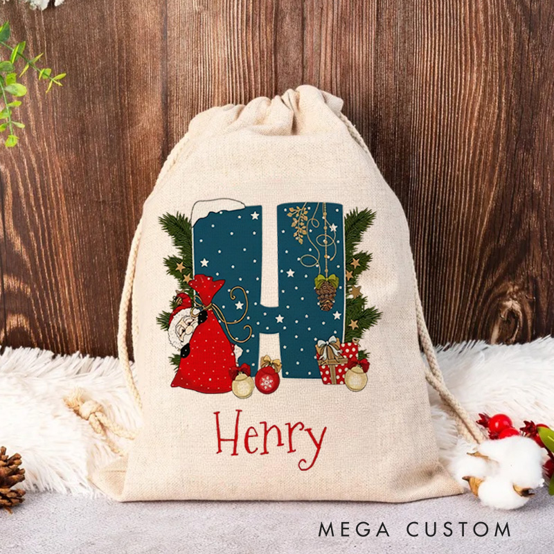 Personalised Canvas Santa Sack Christmas Gift Bag Large Santa Gift Bag for Holiday Presents Xmas Gift Bags