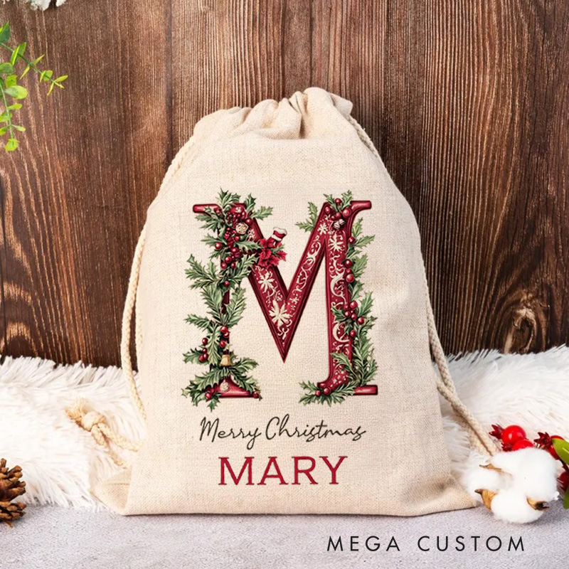 Personalised Canvas Santa Sack Christmas Gift Bag Large Santa Gift Bag for Holiday Presents Xmas Gift Bag