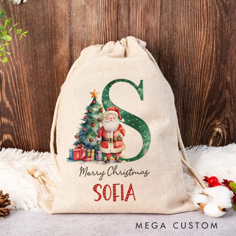 Personalised Canvas Santa Sack Christmas Gift Bag Large Santa Gift Bag for Holiday Presents Xmas Gift Bags