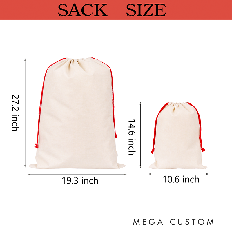 Personalized Nurse Santa Sack Custom Initial Christmas Gift Bag with Name