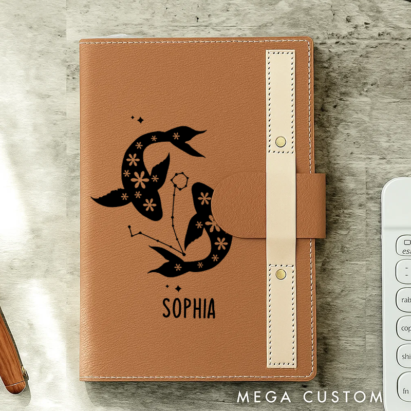 Personalized Zodiac Sign Custom Journal Birthday Gift Month Zodiac Gift Journal Notebook Astrology Gift