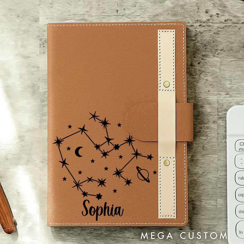 Personalized Zodiac Journal Zodiac Notebook Birthday Gift Month Zodiac Gift Journal Notebook Astrology Gift