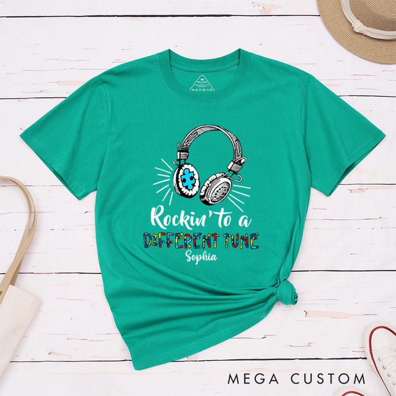 Personalized Rockin' to a Different Tune T-shirt Gift For Autism