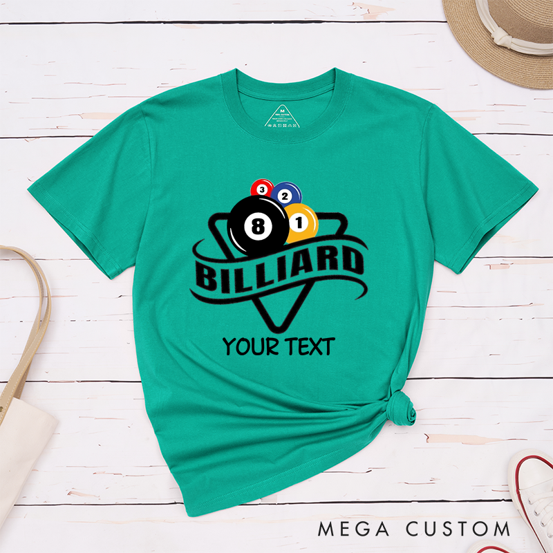 Personalized Billiard and Pool T-Shirts with Custom Your Text - Rack Your Style