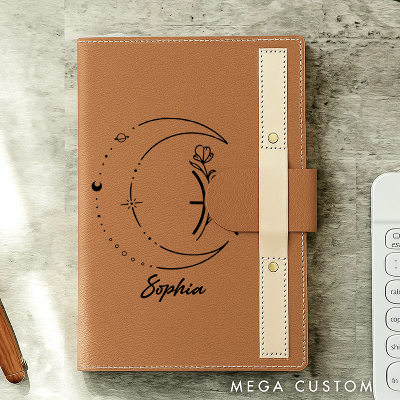 Personalized Zodiac Sign Custom Journal Birthday Gift With Name Month Zodiac Gift Journal Notebook Astrology Gift