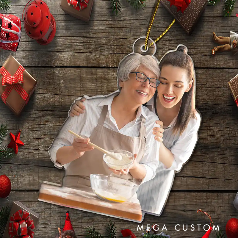 Personalized Acrylic Photo Christmas Ornament Photo Baking Lovers Ornament Christmas Tree Car Pendant for Baking Lover Gift