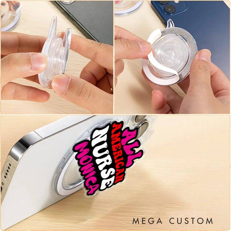 Personalized All American Nurse Phone Grip Holder Magnetic Phone Holder 