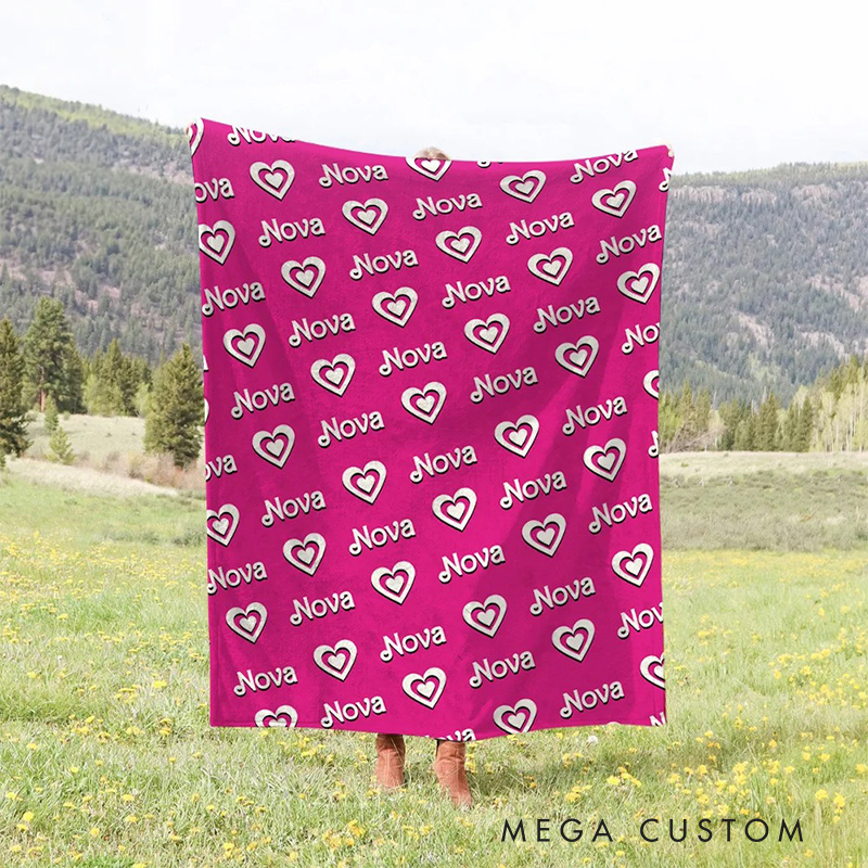Personalized Soft Pink Doll Inspired Fashion Blanket Flannel Blanket Movie Blanket with Name for Film Fan