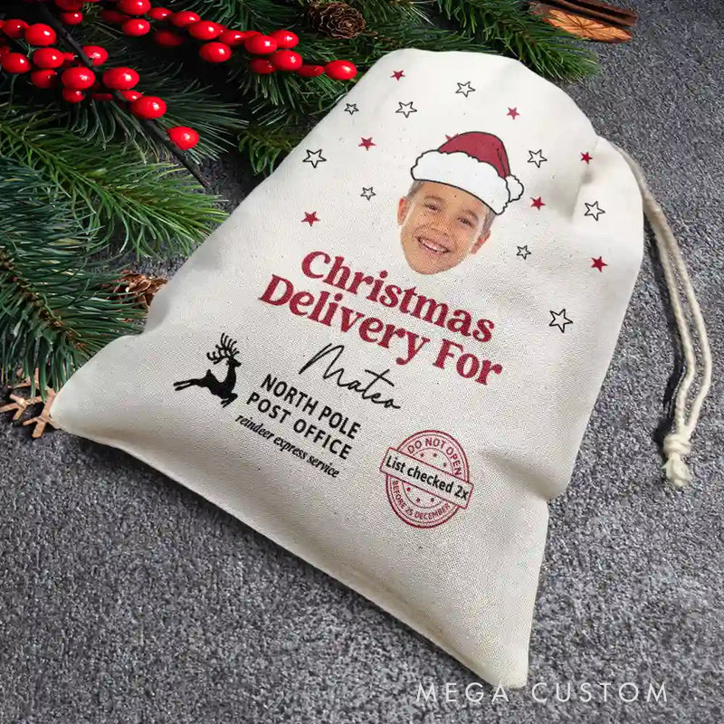 Personalized Photo Christmas Delivery Gift Bag Christmas Party Favors Gift 