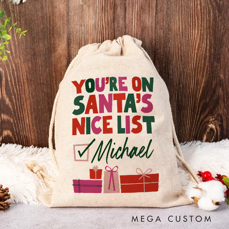 Personalized Santa's Nice List Oversized Gift Bag