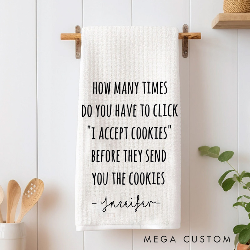 Personalized How Many Times Baking Kitchen Towel Baking Tea Dish Towel Kitchen Decor for Baker Baking Lover Gift