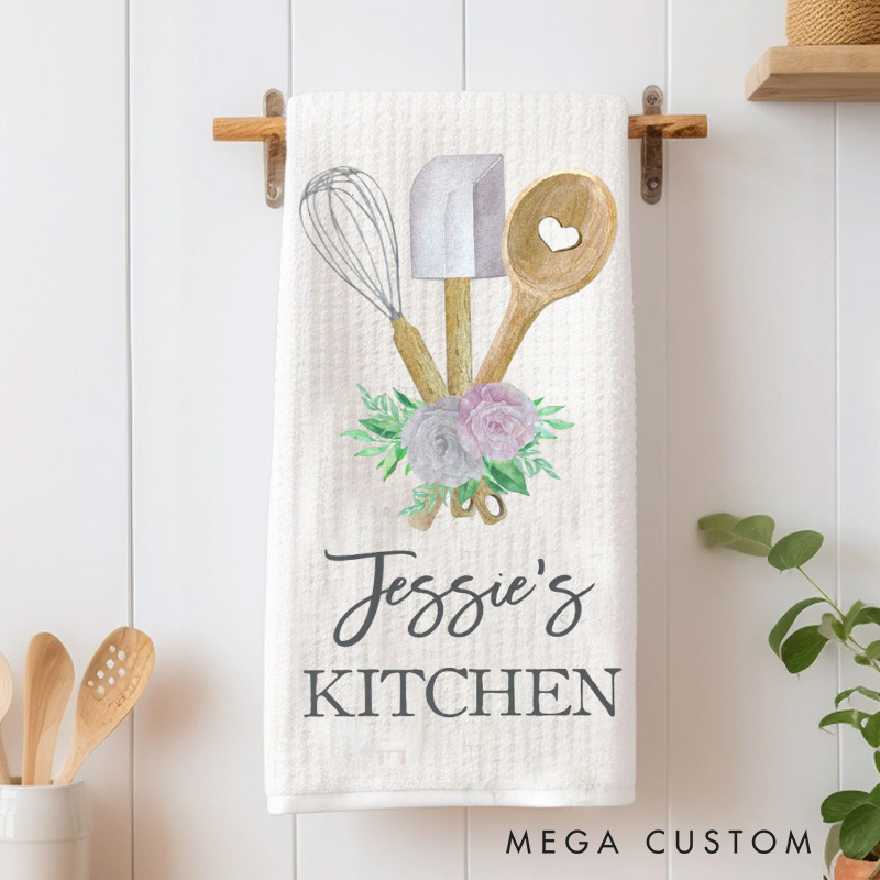 Personalized Mixer Baking Kitchen Towel Baking Tool Dish Towel with Name Custom Hand Towel for Baking Lover Gift