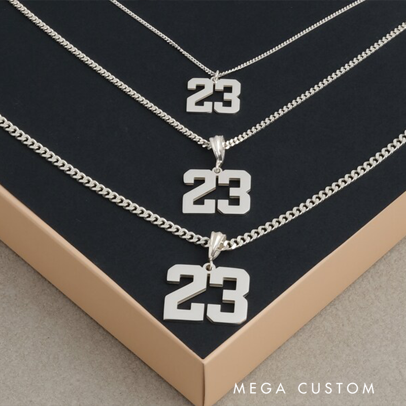 Personalized Stainless Steel Number Pendant Necklace