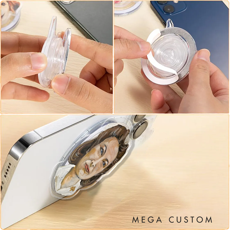  Personalized Naughty Nurse Phone Grip Custom Name Retro Style Nurse Design Phone Grip