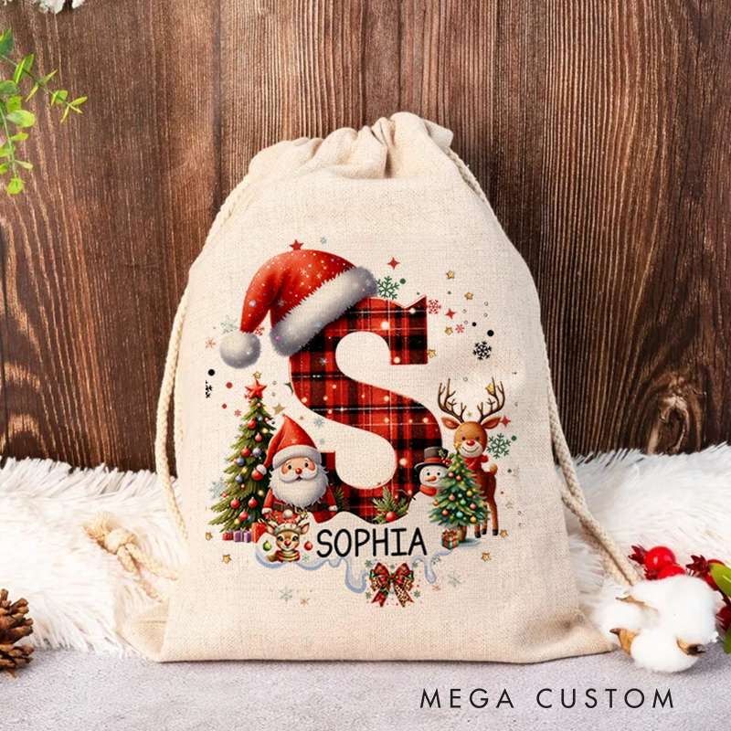 Personalized Alphabet Christmas Sack with Name Christmas Decor Gift