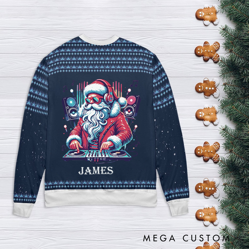 Personalized Ugly Sweater Music Christmas Sweater Song Fan Family Sweater
