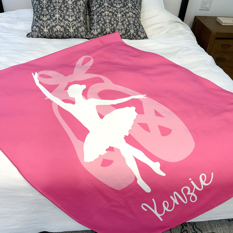 Personalized Ballet Dancer Name Blanket Flannel Blanket Ballet Lover Blanket with Name for Dance Lovers Dancer