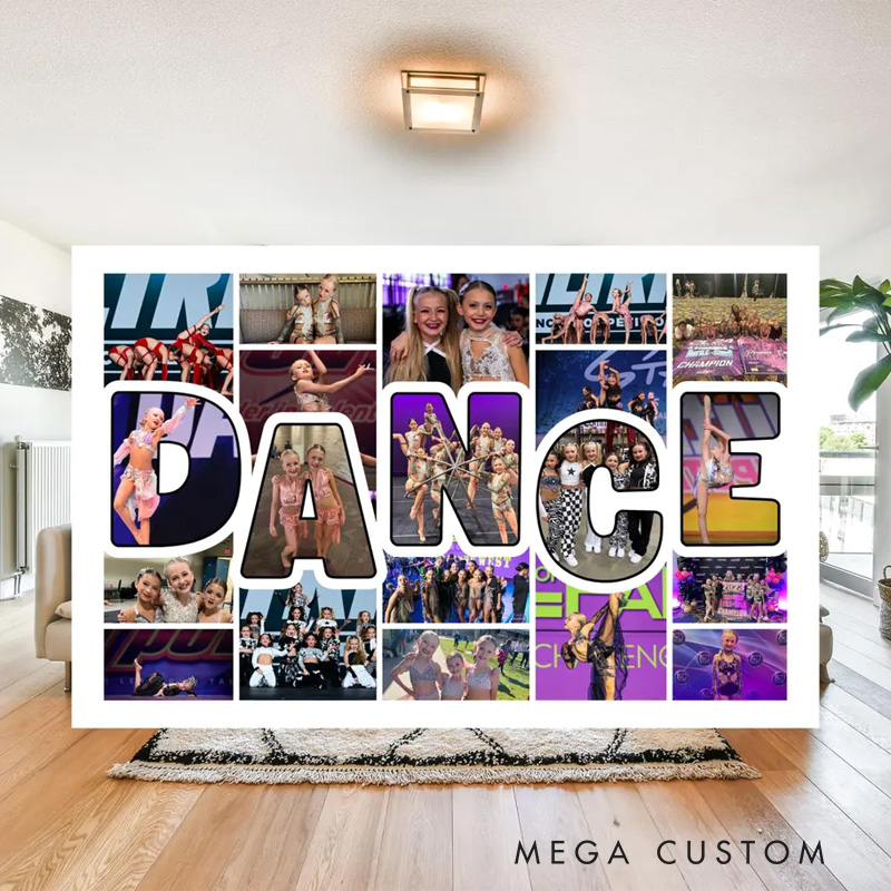 Personalized Dance Collage Photo Blanket Flannel Blanket Ballet Lover Blanket with Name for Dance Lovers Dancer