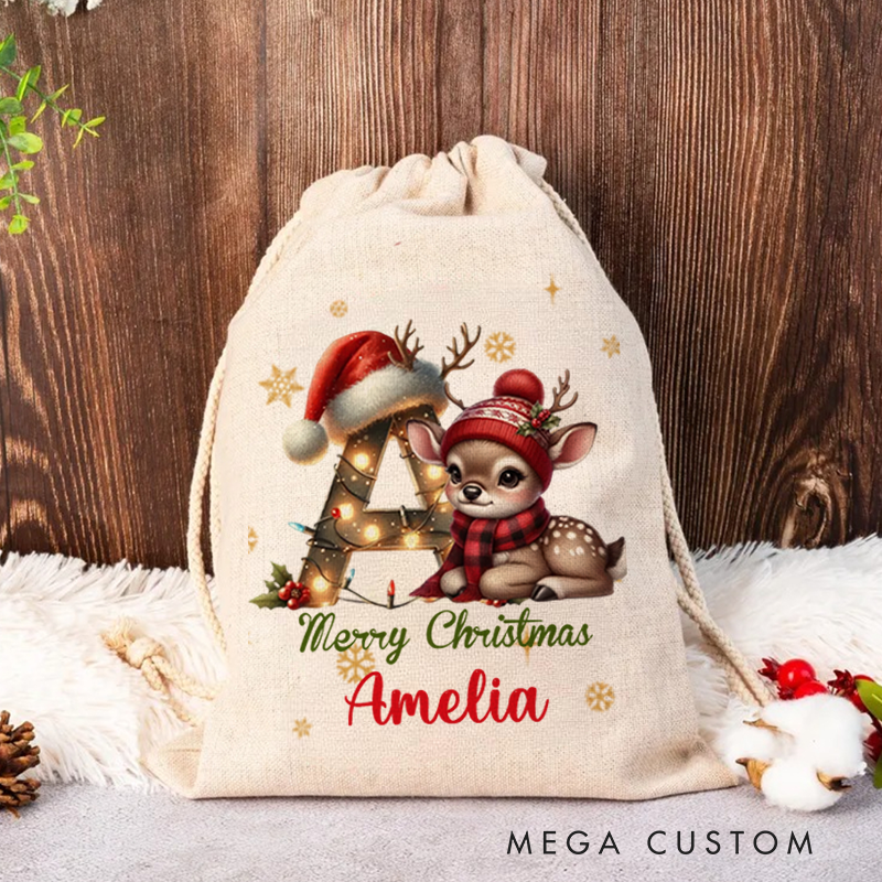 Personalised Santa Sack Xmas Toy Sack with Name Special Delivery Christmas Eve Sack Christmas Present Sack Gift